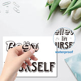 Craspire PVC Wall Sticker, Rectangle Shape with Word, for Window or Stairway Home Decoration, Black, 190x140mm