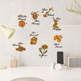 Craspire 16 Sheets 8 Styles Waterproof PVC Wall Stickers, Rectangle Shape, for Window or Stairway Home Decoration, Bees Pattern, 200x145mm, about 2 sheets/style