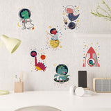 Craspire 16 Sheets 8 Styles Waterproof PVC Wall Stickers, Rectangle Shape, for Window or Stairway Home Decoration, Dinosaur Pattern, 200x145mm, about 2 sheets/style