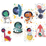 Craspire 16 Sheets 8 Styles Waterproof PVC Wall Stickers, Rectangle Shape, for Window or Stairway Home Decoration, Dinosaur Pattern, 200x145mm, about 2 sheets/style