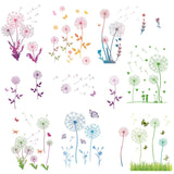 Craspire 16 Sheets 8 Styles PVC Waterproof Wall Stickers, Self-Adhesive Decals, for Window or Stairway Home Decoration, Rectangle, Dandelion Pattern, 200x145mm, about 2 sheets/style