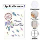 Craspire 16 Sheets 8 Styles PVC Waterproof Wall Stickers, Self-Adhesive Decals, for Window or Stairway Home Decoration, Rectangle, Woven Net/Web with Feather, 200x145mm, about 2 sheets/style