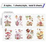 Craspire 8 Sheets 8 Styles PVC Waterproof Wall Stickers, Self-Adhesive Decals, for Window or Stairway Home Decoration, Rectangle, Angel & Fairy Pattern, 200x145mm, about 1 sheets/style