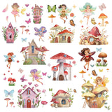 Craspire 8 Sheets 8 Styles PVC Waterproof Wall Stickers, Self-Adhesive Decals, for Window or Stairway Home Decoration, Rectangle, Angel & Fairy Pattern, 200x145mm, about 1 sheets/style