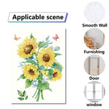 Craspire 8 Sheets 8 Styles PVC Waterproof Wall Stickers, Self-Adhesive Decals, for Window or Stairway Home Decoration, Rectangle, Sunflower Pattern, 200x145mm, about 1 sheets/style