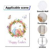 Craspire PVC Waterproof Wall Stickers, Self-Adhesive Decals, for Window or Stairway Home Decoration, Rectangle with Easter Egg & Rabbit, Easter Theme Pattern, 200x145mm, about 1 sheets/style