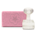 Plastic Stamps, DIY Soap Molds Supplies, Square, Sakura Pattern, 28x28x18mm