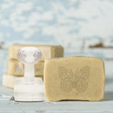 Plastic Stamps, DIY Soap Molds Supplies, Square, Butterfly Pattern, 28x28x18mm