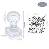 Plastic Stamps, DIY Soap Molds Supplies, Square, Unicorn Pattern, 38x38x18mm