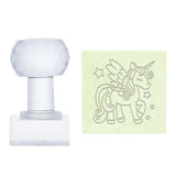 Plastic Stamps, DIY Soap Molds Supplies, Square, Unicorn Pattern, 38x38x18mm