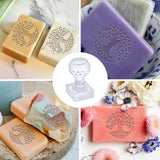 Plastic Stamps, DIY Soap Molds Supplies, Square, Tree of Life Pattern, 38x38x18mm