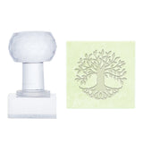 Plastic Stamps, DIY Soap Molds Supplies, Square, Tree of Life Pattern, 38x38x18mm