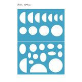 CRASPIRE Acrylic Earring Handwork Template, Card Leather Cutting Stencils, Deep Sky Blue, Round Pattern, 130x90x2mm, 2pcs/set