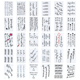 Craspire Body Art Tattoos Stickers, Removable Temporary Tattoos Paper Stickers, Word, 9.7x5.7x0.02cm, 30pcs/set