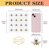 Craspire Waterproof Self-Adhesive Picture Stickers, Flat Round, Gold, Fly Pattern, 150x150mm, sticker: 2.5cm in diameter, 8 sheets/set.