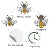 Craspire Waterproof Self-Adhesive Picture Stickers, Flat Round, Gold, Fly Pattern, 150x150mm, sticker: 2.5cm in diameter, 8 sheets/set.