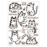 Craspire PVC Stamps, for DIY Scrapbooking, Photo Album Decorative, Cards Making, Stamp Sheets, Film Frame, Cat Pattern, 21x14.8x0.3cm
