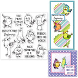 Craspire PVC Plastic Stamps, for DIY Scrapbooking, Photo Album Decorative, Cards Making, Stamp Sheets, Film Frame, Bird Pattern, 15x15cm