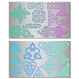 CRASPIRE 2Pcs 2 Styles Stainless Steel Cutting Dies Stencils, for DIY Scrapbooking/Photo Album, Decorative Embossing DIY Paper Card, Matte Style, Stainless Steel Color, Floral Pattern, 15x9x0.05cm, 1pc/style