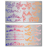 CRASPIRE 2Pcs 2 Styles Stainless Steel Cutting Dies Stencils, for DIY Scrapbooking/Photo Album, Decorative Embossing DIY Paper Card, Matte Style, Stainless Steel Color, Floral Pattern, 15x9x0.05cm, 1pc/style