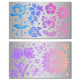 CRASPIRE 2Pcs 2 Styles Stainless Steel Cutting Dies Stencils, for DIY Scrapbooking/Photo Album, Decorative Embossing DIY Paper Card, Matte Style, Stainless Steel Color, Flower Pattern, 15x9x0.05cm, 1pc/style