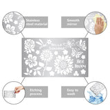 CRASPIRE Stainless Steel Cutting Dies Stencils, for DIY Scrapbooking/Photo Album, Decorative Embossing DIY Paper Card, Matte Stainless Steel Color, Flower Pattern, 9x15x0.05cm