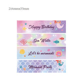 Craspire Birthday Self-Adhesive Plastic Labels Stickers, for Package, Rectangle with Word, Pink, Pink, 55x216mm
