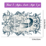 Craspire 3 Sheets 3 Styles PVC Waterproof Decorative Stickers, Self Adhesive Decals for Furniture Decoration, Mermaid Pattern, 300x150mm, 1 sheet/style