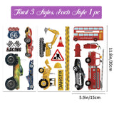 Craspire 3 Sheets 3 Styles PVC Waterproof Decorative Stickers, Self Adhesive Decals for Furniture Decoration, Vehicle Pattern, 300x150mm, 1 sheet/style