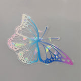 Craspire 10Pcs Butterfly Colorful Suncatcher Rainbow Prism Electrostatic Glass Stickers, Waterproof Laser PVC Window Static Decals, Blue, 56~130x88~137x0.2mm