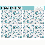 Craspire PVC Plastic Waterproof Card Stickers, Self-adhesion Card Skin for Bank Card Decor, Rectangle, Butterfly Pattern, 186.3x137.3mm