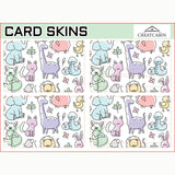 Craspire PVC Plastic Waterproof Card Stickers, Self-adhesion Card Skin for Bank Card Decor, Rectangle, Animal Pattern, 186.3x137.3mm