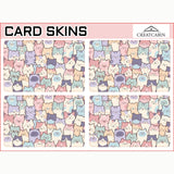 Craspire PVC Plastic Waterproof Card Stickers, Self-adhesion Card Skin for Bank Card Decor, Rectangle, Cat Pattern, 186.3x137.3mm