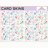 Craspire PVC Plastic Waterproof Card Stickers, Self-adhesion Card Skin for Bank Card Decor, Rectangle, Flower Pattern, 186.3x137.3mm