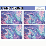 Craspire PVC Plastic Waterproof Card Stickers, Self-adhesion Card Skin for Bank Card Decor, Rectangle, Wave Pattern, 186.3x137.3mm