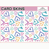 Craspire PVC Plastic Waterproof Card Stickers, Self-adhesion Card Skin for Bank Card Decor, Rectangle, Heart Pattern, 186.3x137.3mm