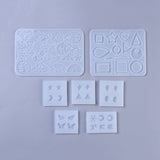 Silicone Molds, Epoxy Resin Casting Molds, For UV Resin, DIY Jewelry Craft Making,Mixed Shapes, White, 7pcs/set