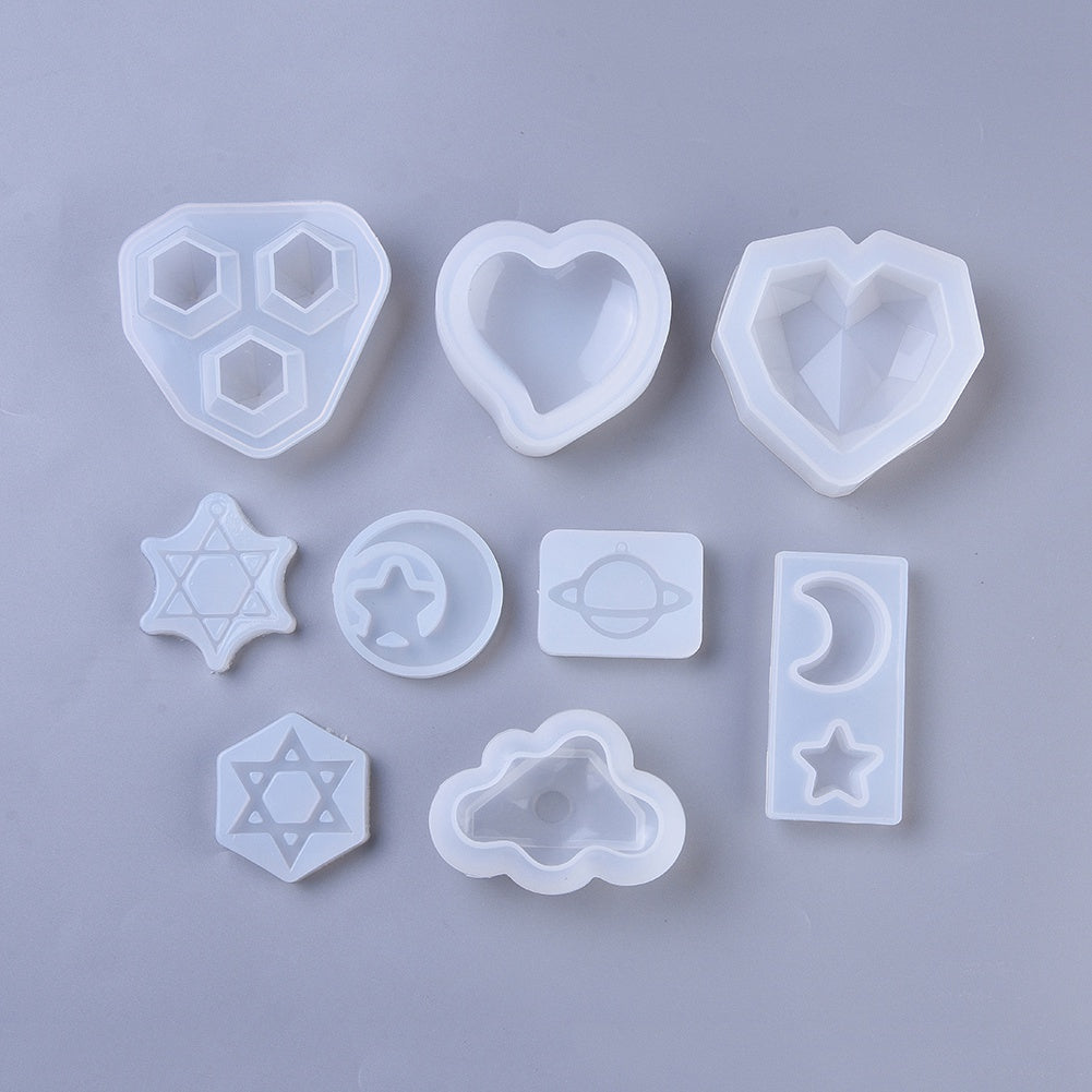 Resin Earring Mould, 4-piece Epoxy Resin Earring Silicone Mould