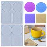 Mandala Pattern Coaster Silicone Molds, Resin Casting Molds, For DIY UV Resin, Epoxy Resin Craft Making, Round & Square, White, 240x240x8mm