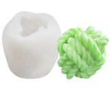 2PCS DIY Candle Silicone Molds, Resin Casting Molds, For UV Resin, Epoxy Resin Jewelry Making, Woolen Yarn Shape, White, 6.8x6.6x6.2cm, Inner Diameter: 3.6x4.5cm