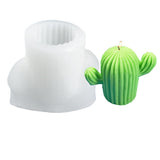 3PCS DIY Woolen Cactus Candle Mold Silicone, For UV Resin, Epoxy Resin Jewelry Making, White, 7.4x4.3x5.6cm, Inner Diameter: 3.2x3.5cm