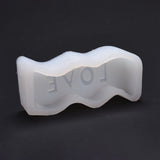 2PCS Wavy Letter Silicone Candle Mold, Word LOVE, DIY Candle Making Molds, White, 13.2x5.7x3.5cm
