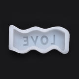 2PCS Wavy Letter Silicone Candle Mold, Word LOVE, DIY Candle Making Molds, White, 13.2x5.7x3.5cm