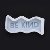 2 pc Wavy Letter Silicone Candle Mold, Word BE KIND, DIY Candle Soap Making Molds, White, 13.5x6.2x3.45cm
