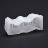 2 pc Wavy Letter Silicone Candle Mold, Word SHUT UP, DIY Candle Soap Making Molds, White, 13.5x6.15x3.5cm