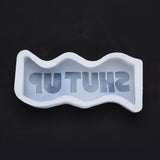 2 pc Wavy Letter Silicone Candle Mold, Word SHUT UP, DIY Candle Soap Making Molds, White, 13.5x6.15x3.5cm
