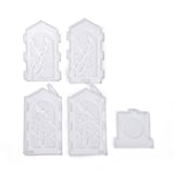 2PCS DIY Candle Holder Silicone Molds, for Aromatherapy Candlestick Making, Resin Casting Molds, For UV Resin, Epoxy Resin Jewelry Making, White, 121x73x6mm