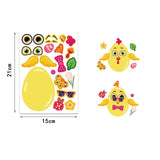 Craspire 24 Sheets 6 Styles Paper Easter Make A Face Self- Adhesive Stickers, Make Your Own Egg Stickers, for Kids Favor Art Craft Supplies, Mixed Color, Easter Theme Pattern, 210x150mm, 4 sheets/style
