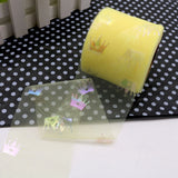 2 Roll Sparkle Polyester Tulle Fabric Rolls, Hot Stamping Crown Mesh Ribbon Spool, for Wedding and Decoration, Yellow, 2-3/8 inch(60mm), about 25 Yards/Roll