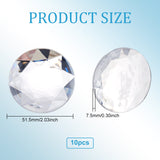 Craspire 10Pcs Self-Adhesive Acrylic Rhinestone Stickers, for DIY Decoration and Crafts, Faceted, Half Round, Clear, 51.5x7.5mm